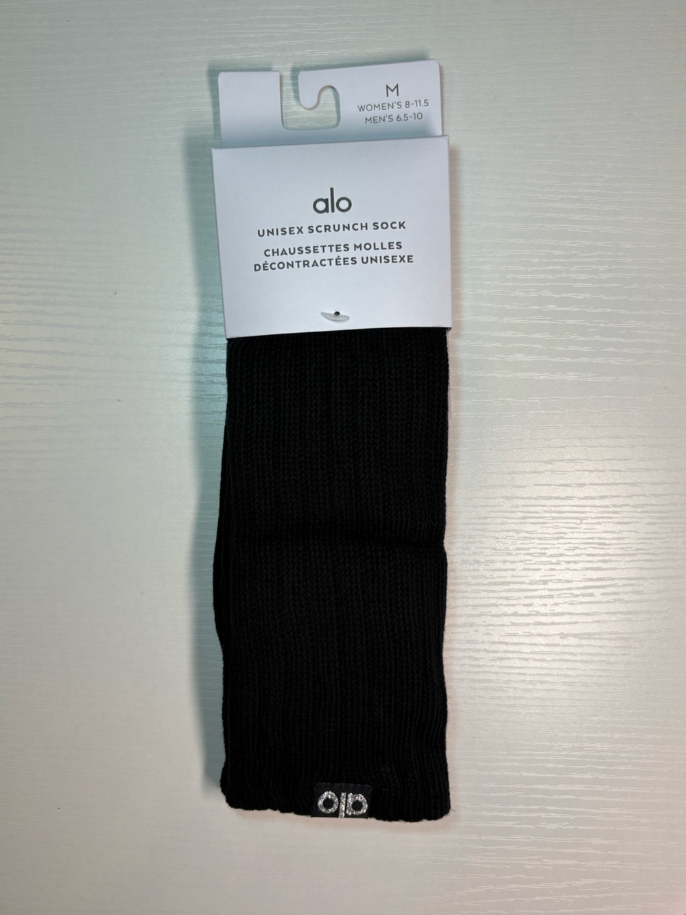 Alo Yoga Unisex Scrunch Socks Black Size M NWT